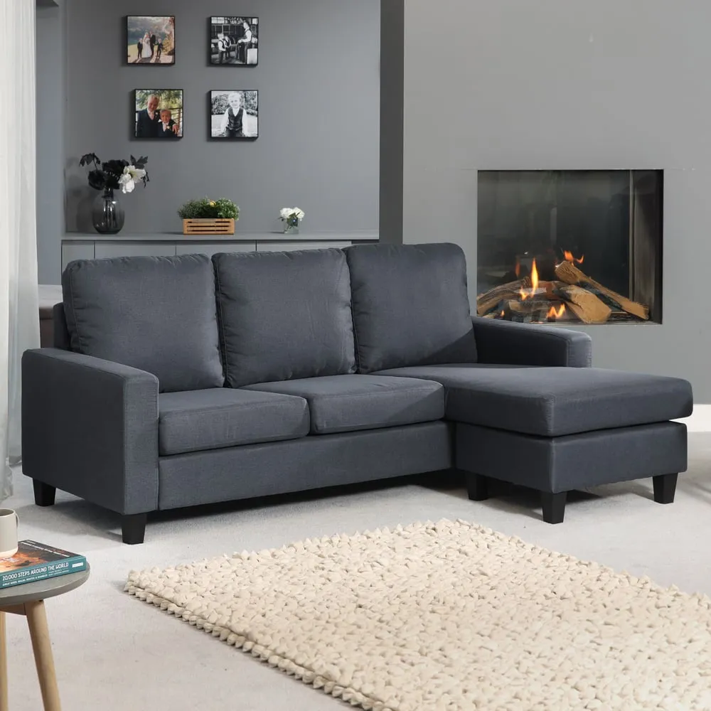 Modbury 3-Seater Reversible Corner Sofa - Dark Grey image