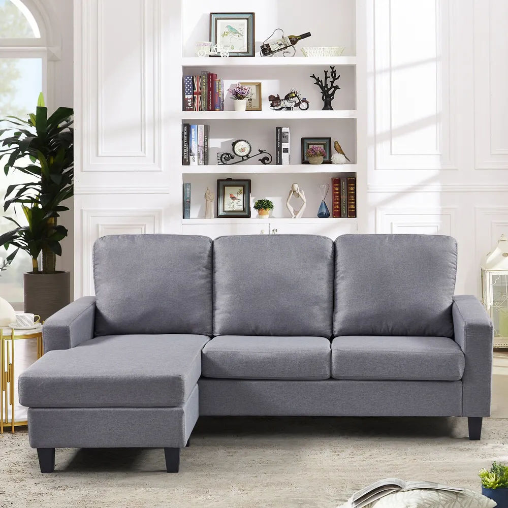Modbury 3-Seater Reversible Corner Sofa - Light Grey