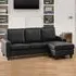 Modena 3-Seater Reversible Corner Sofa - Black, Bonded Leather