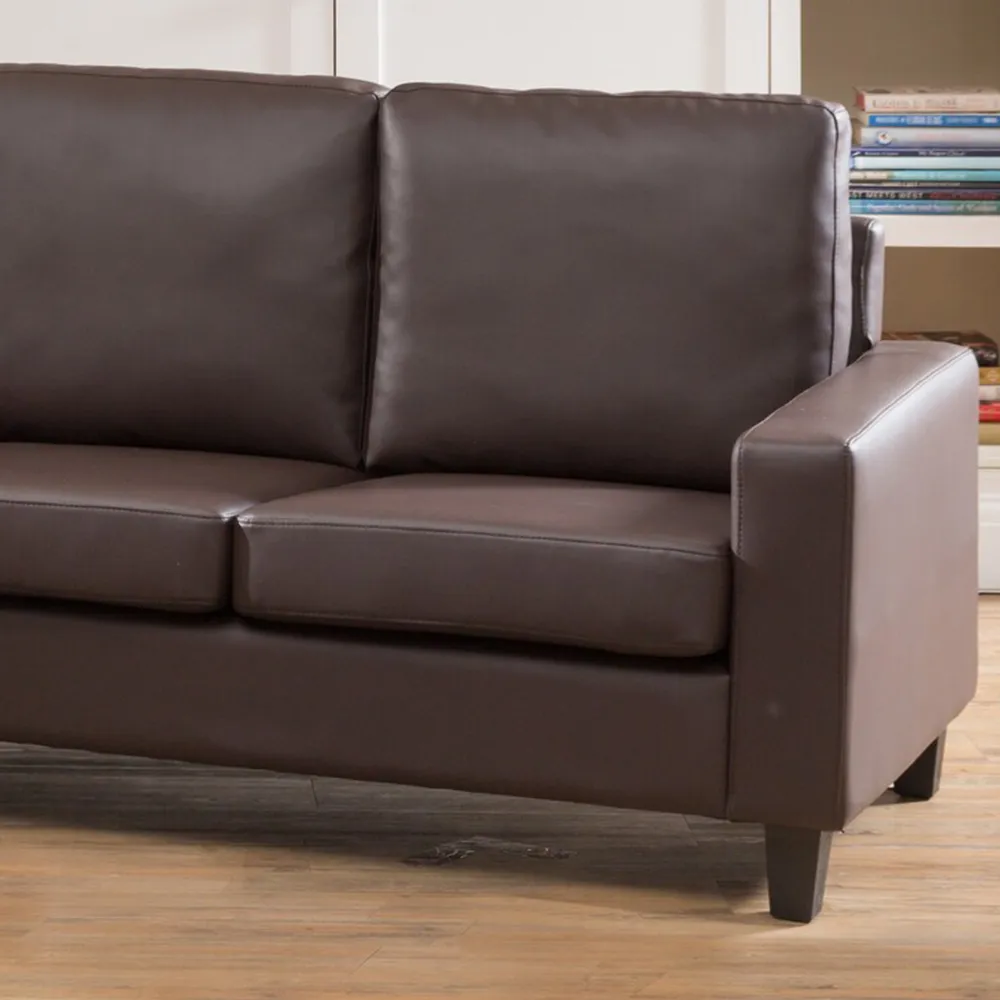 Modena 3-Seater Reversible Corner Sofa - Brown, Bonded Leather