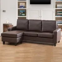 Modena 3-Seater Reversible Corner Sofa - Brown, Bonded Leather