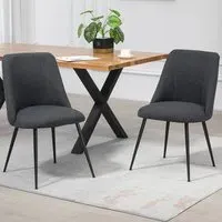 Morandi Set of 2 Dining Chairs - Black, Fabric