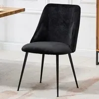 Morandi Set of 2 Dining Chairs - Black, Velvet