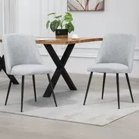 Morandi Set of 2 Dining Chairs - Light Grey, Fabric