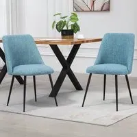 Morandi Set of 2 Dining Chairs - Teal, Fabric