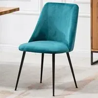 Morandi Set of 2 Dining Chairs - Teal, Velvet