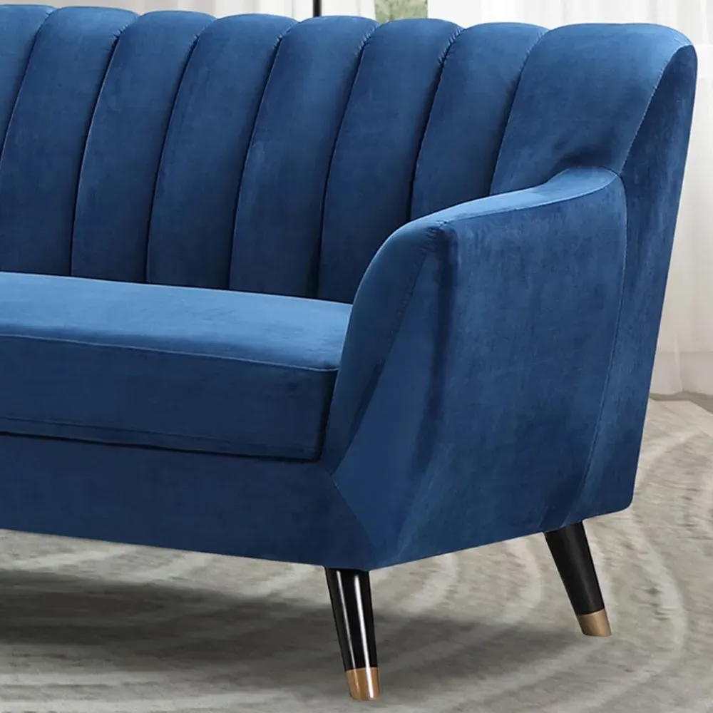 Morgan 2-Seater Sofa - Blue, Velvet