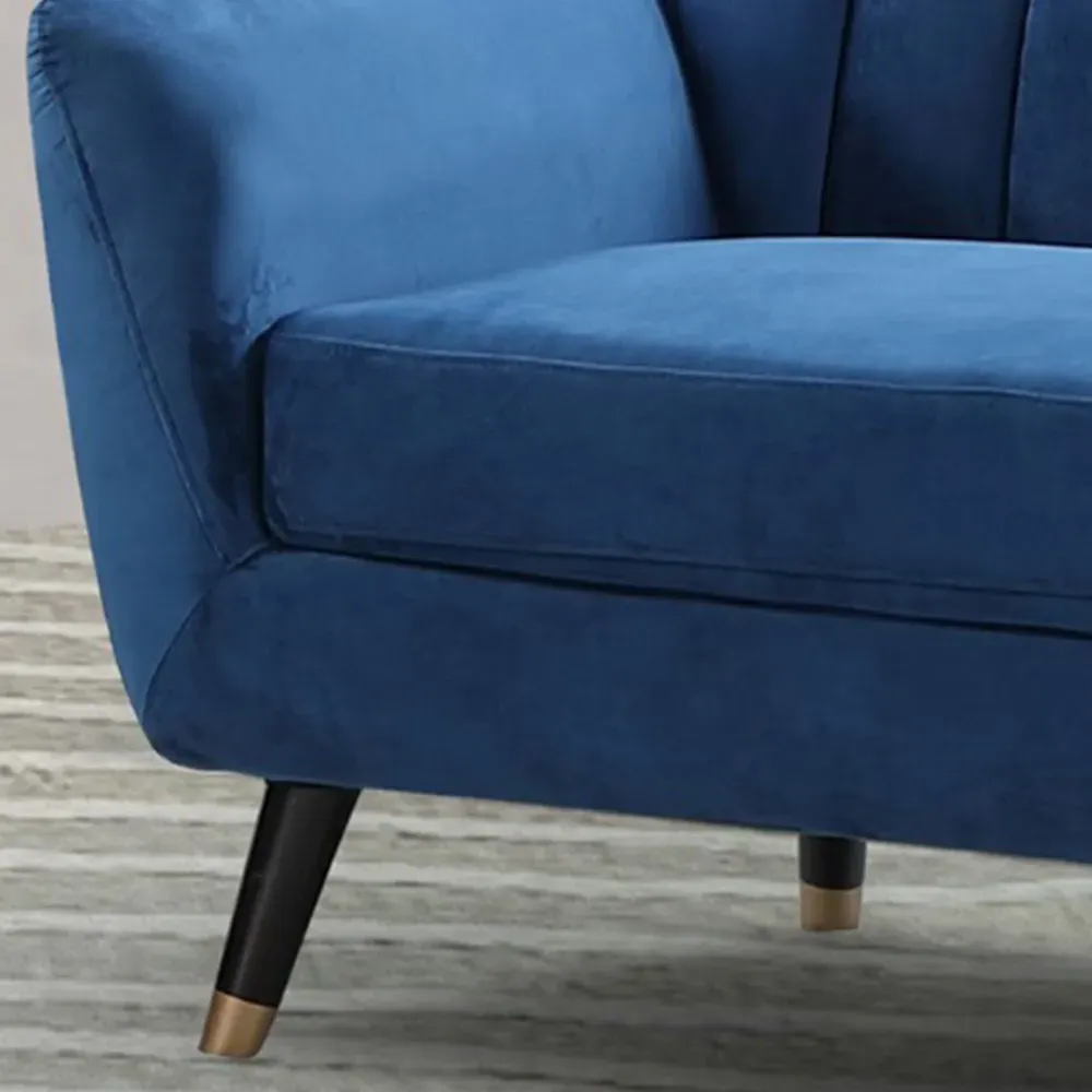 Morgan 2-Seater Sofa - Blue, Velvet