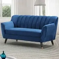 Morgan 2-Seater Sofa - Blue, Velvet