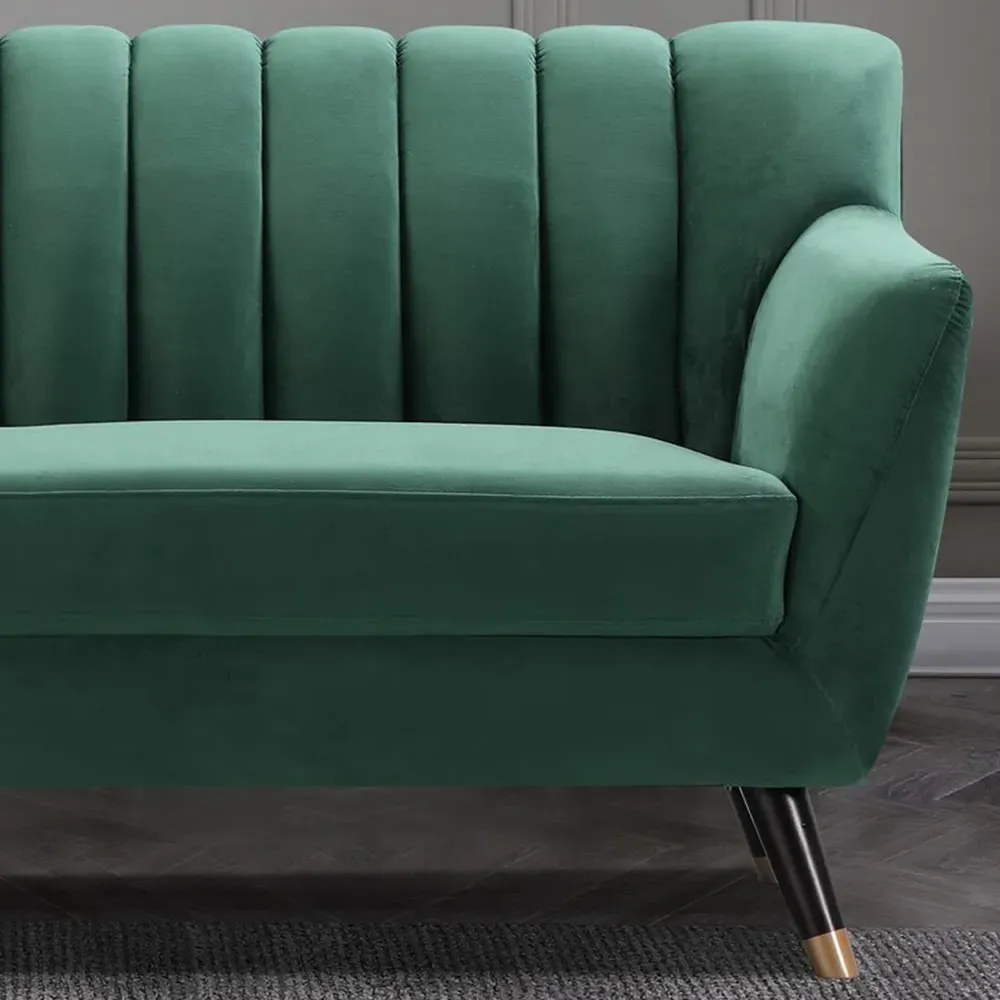 Morgan 2-Seater Sofa - Green, Velvet