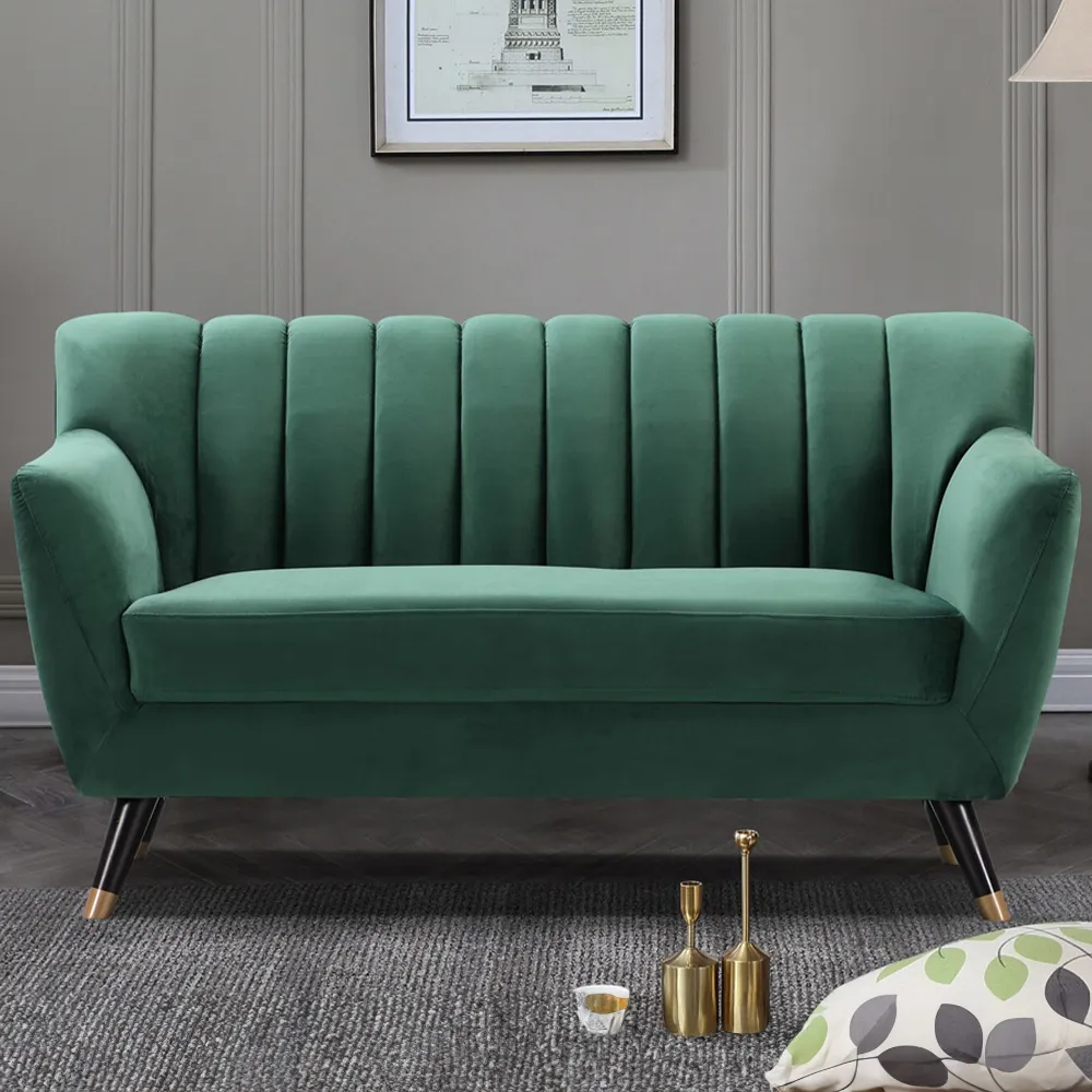 Morgan 2-Seater Sofa - Green, Velvet