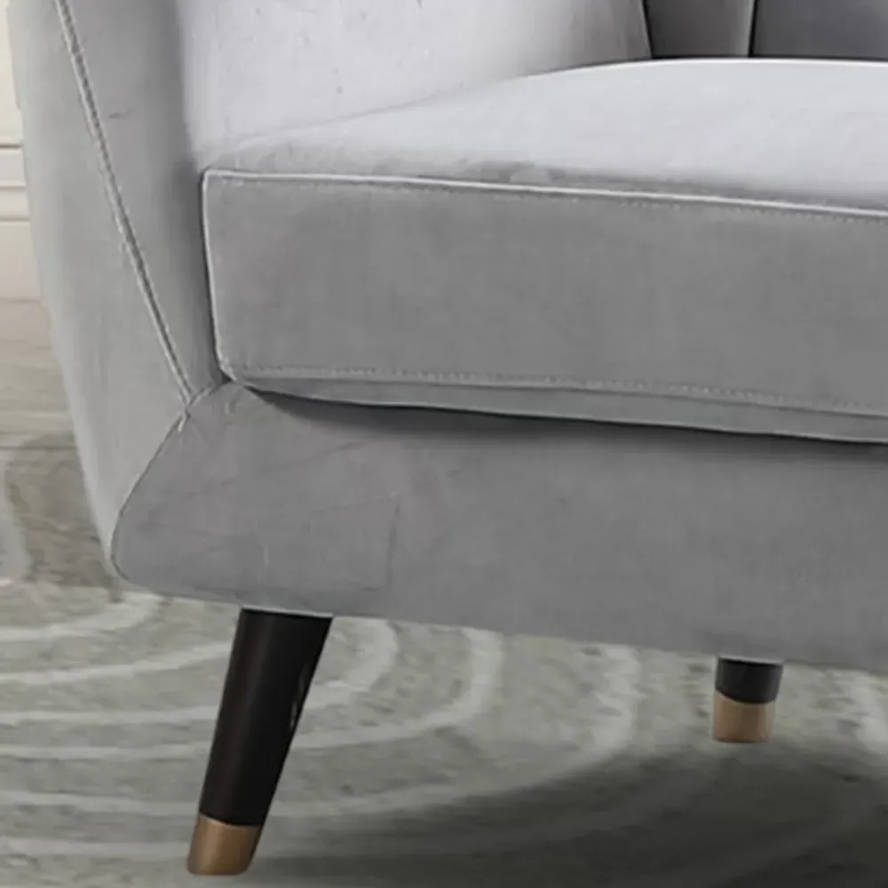 Morgan 2-Seater Sofa - Grey, Velvet