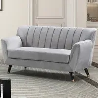 Morgan 2-Seater Sofa - Grey, Velvet