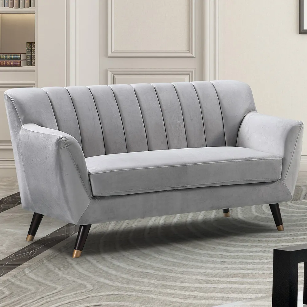 Morgan 2-Seater Sofa - Grey, Velvet image