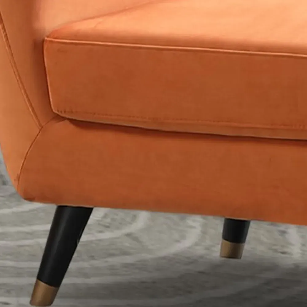 Morgan 2-Seater Sofa - Orange, Velvet