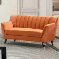 Morgan 2-Seater Sofa - Orange, Velvet