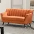 Morgan 2-Seater Sofa - Orange, Velvet