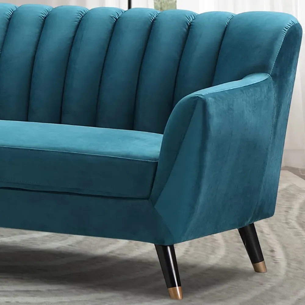 Morgan 2-Seater Sofa - Teal, Velvet