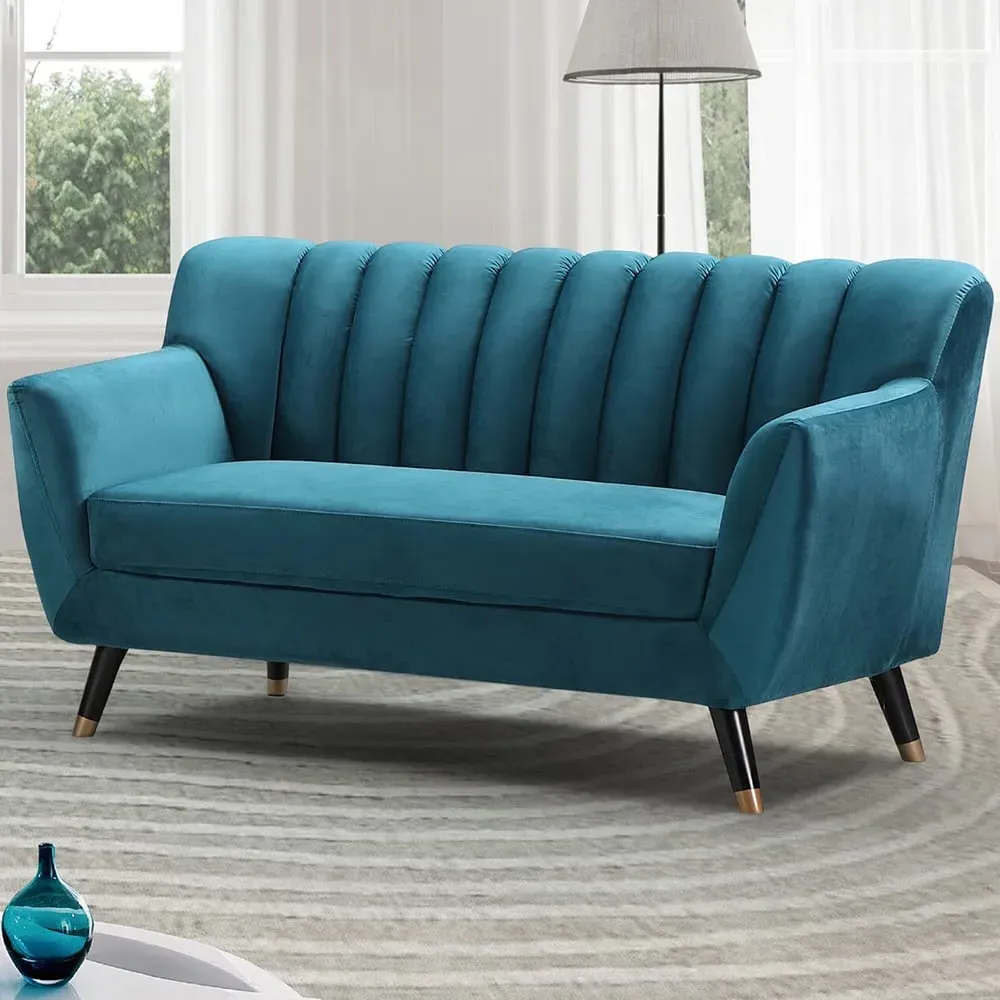 Morgan 2-Seater Sofa - Teal, Velvet