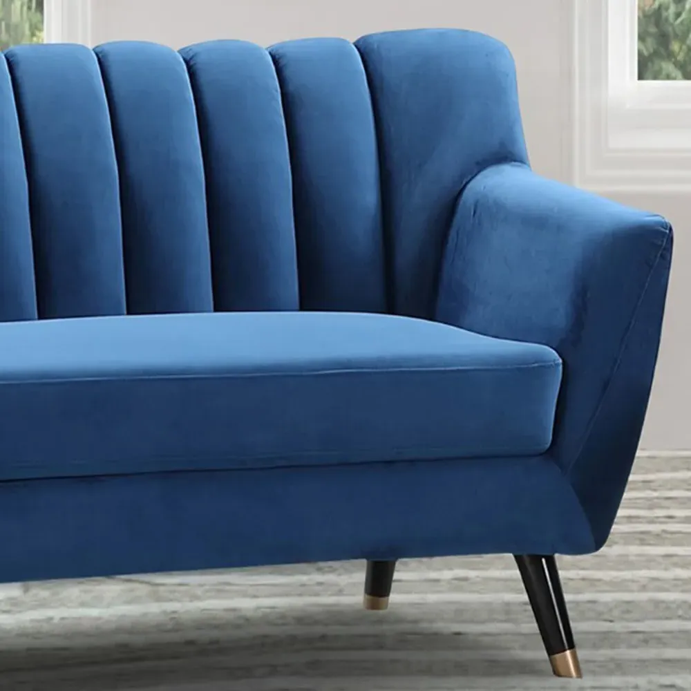 Morgan 3-Seater Sofa - Blue, Velvet