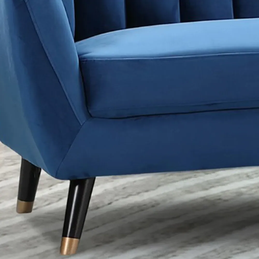 Morgan 3-Seater Sofa - Blue, Velvet