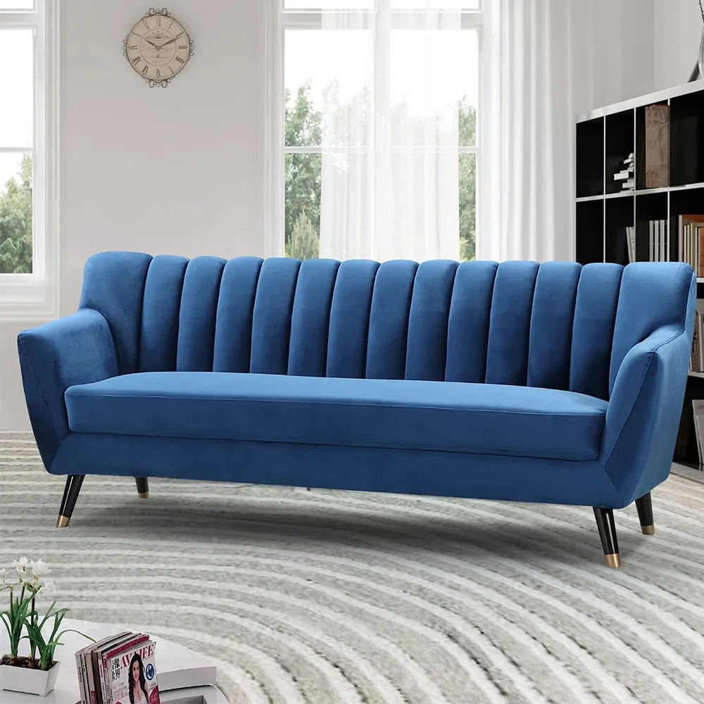 Morgan 3-Seater Sofa - Blue, Velvet