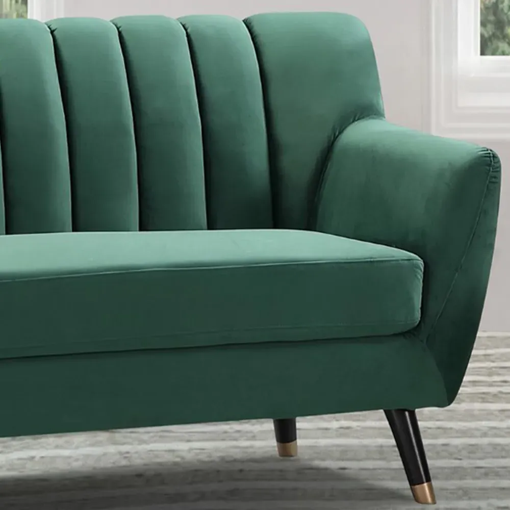 Morgan 3-Seater Sofa - Green, Velvet