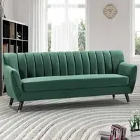 Morgan 3-Seater Sofa - Green, Velvet