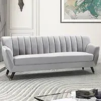 Morgan 3-Seater Sofa - Grey, Velvet