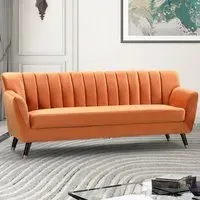 Morgan 3-Seater Sofa - Orange, Velvet