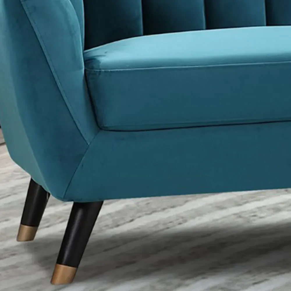 Morgan 3-Seater Sofa - Teal, Velvet