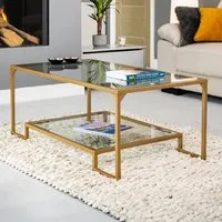 Nimbus Single Shelf Rectangular Glass Coffee Table - Clear