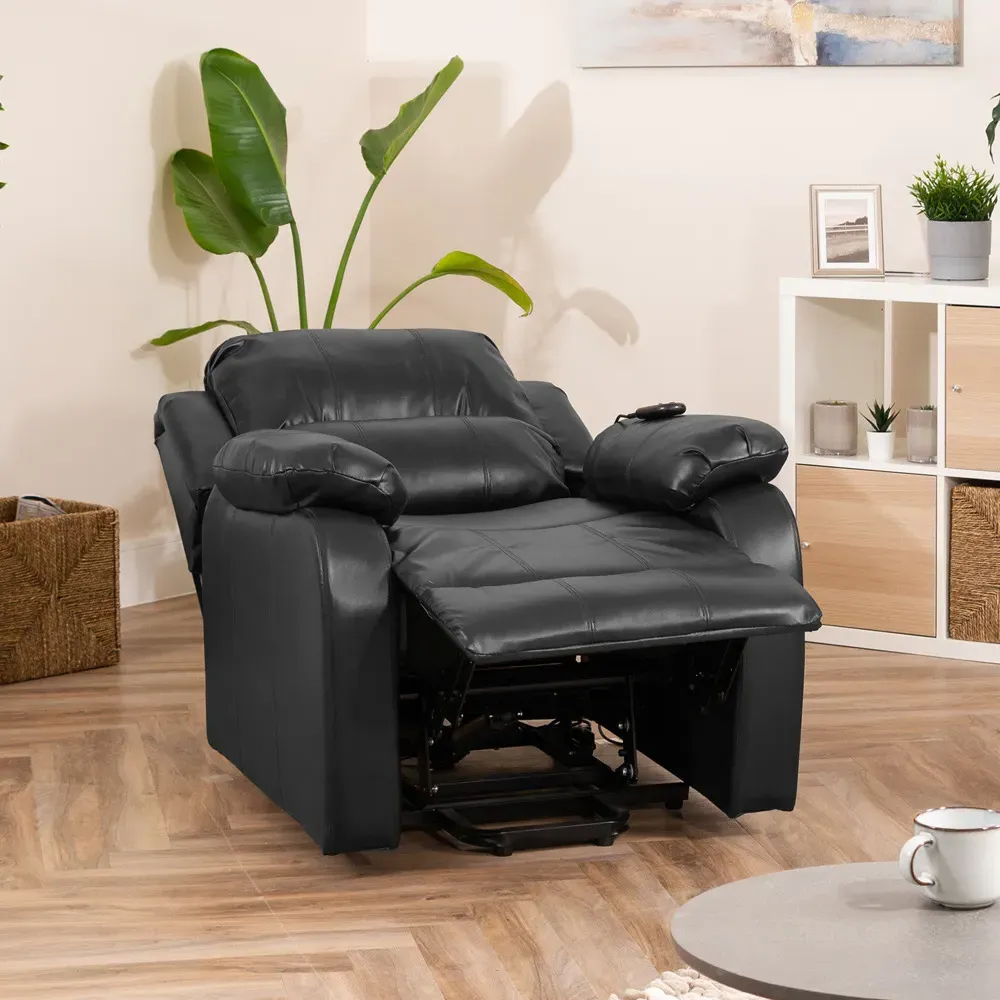 Northfield Dual Motor Riser Recliner Chair with Massage - Black