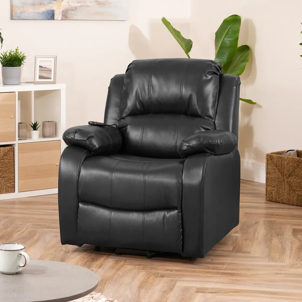 Northfield Dual Motor Riser Recliner Chair with Massage - Black