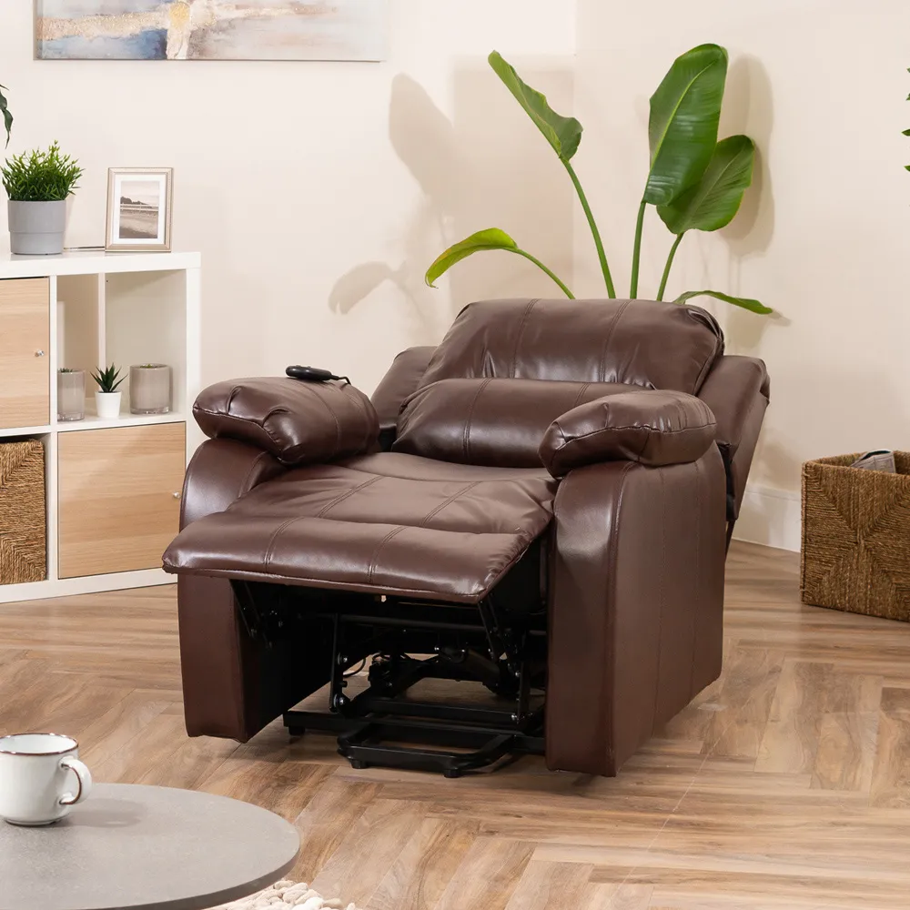 Northfield Dual Motor Riser Recliner Chair with Massage - Brown