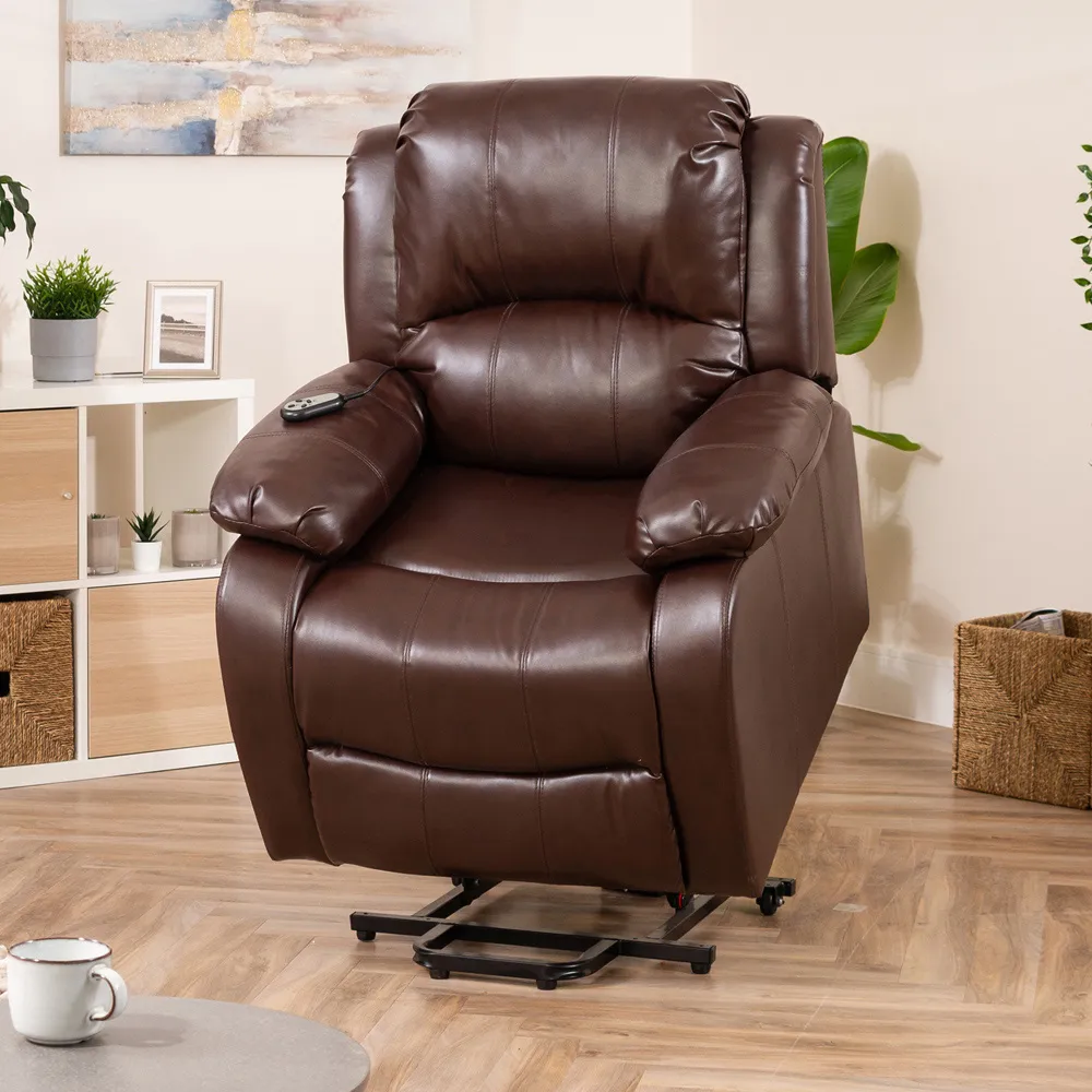 Northfield Dual Motor Riser Recliner Chair with Massage - Brown