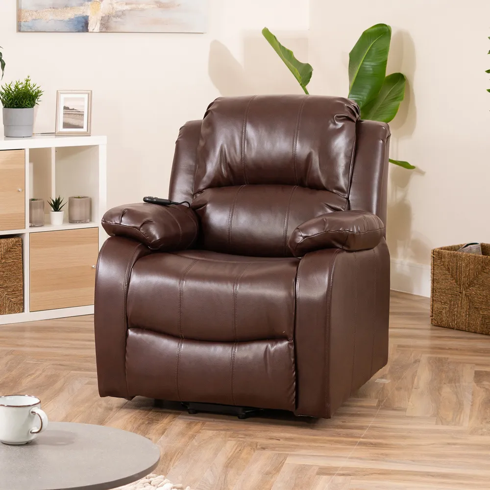 Northfield Dual Motor Riser Recliner Chair with Massage - Brown