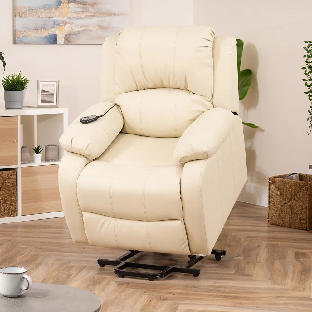 Northfield Dual Motor Riser Recliner Chair with Massage - Cream