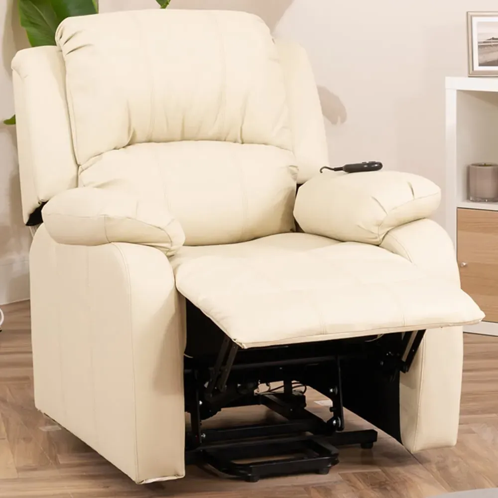 Northfield Dual Motor Riser Recliner Chair with Massage - Cream