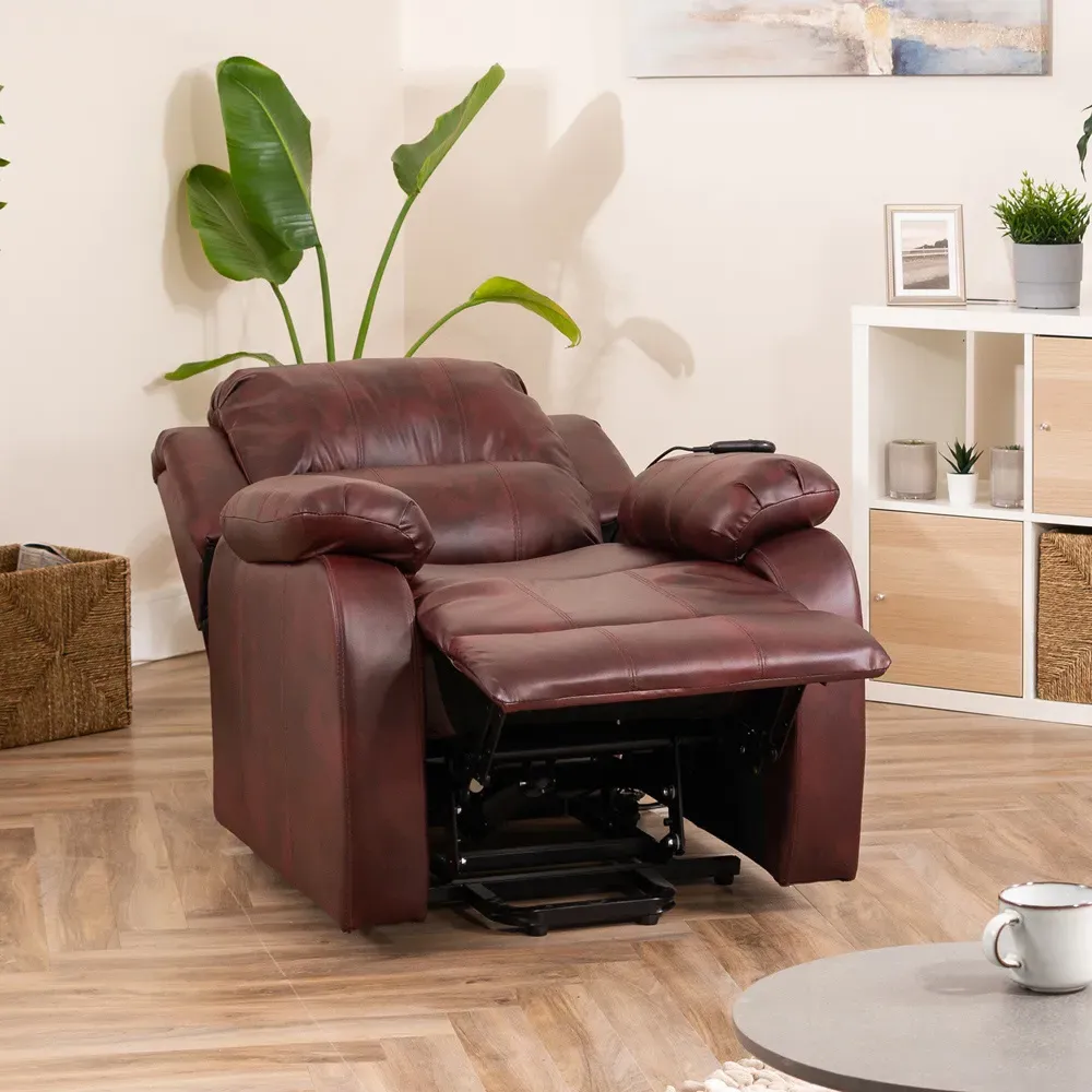 Northfield Dual Motor Riser Recliner Chair with Massage - Red