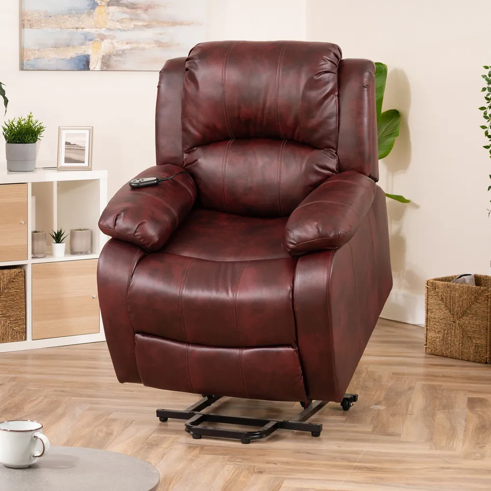 Northfield Dual Motor Riser Recliner Chair with Massage - Red