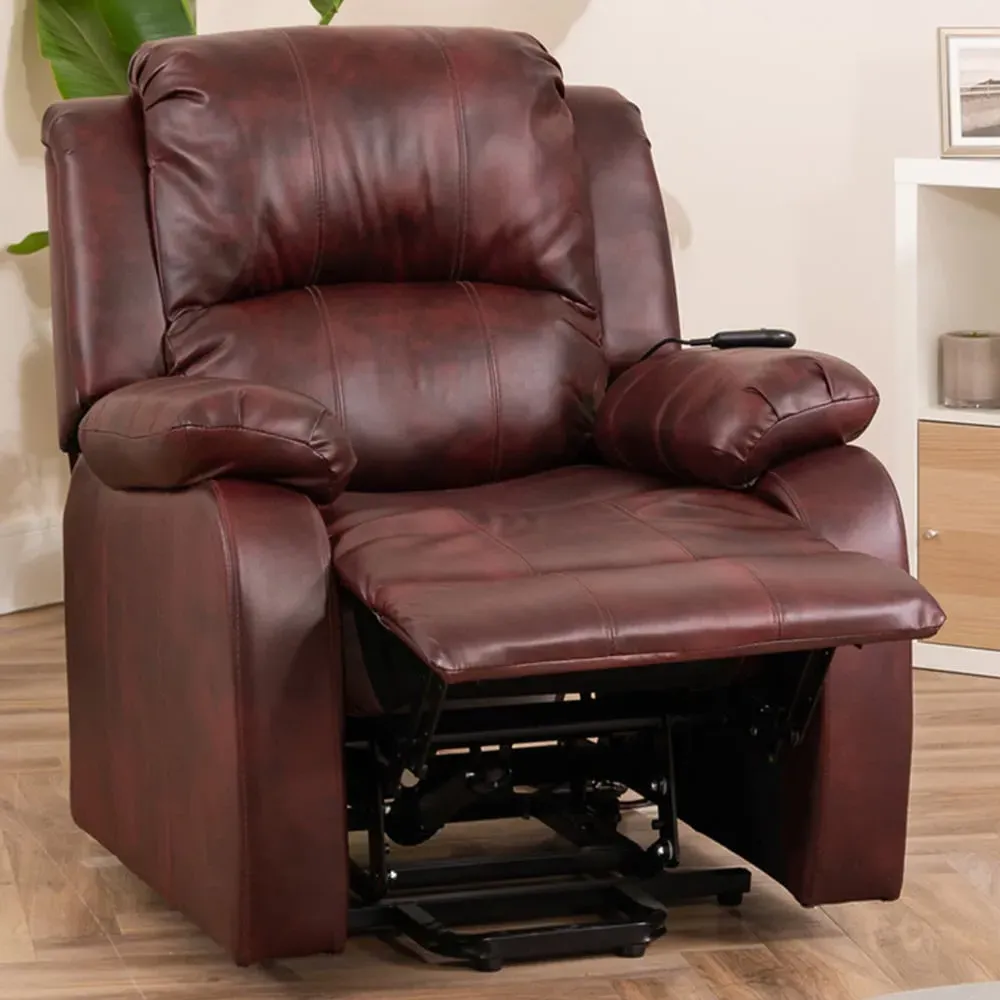 Northfield Dual Motor Riser Recliner Chair with Massage - Red