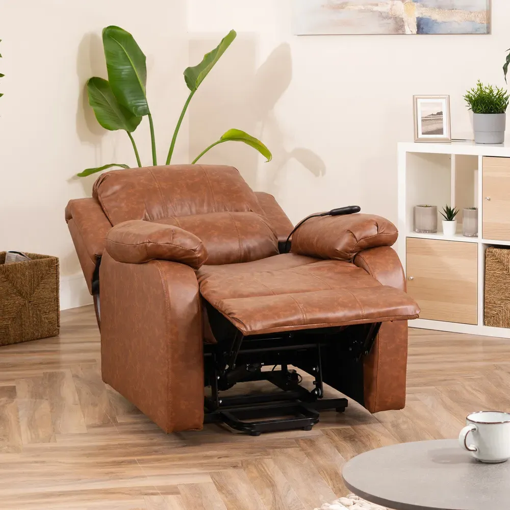 Northfield Dual Motor Riser Recliner Chair with Massage - Tan