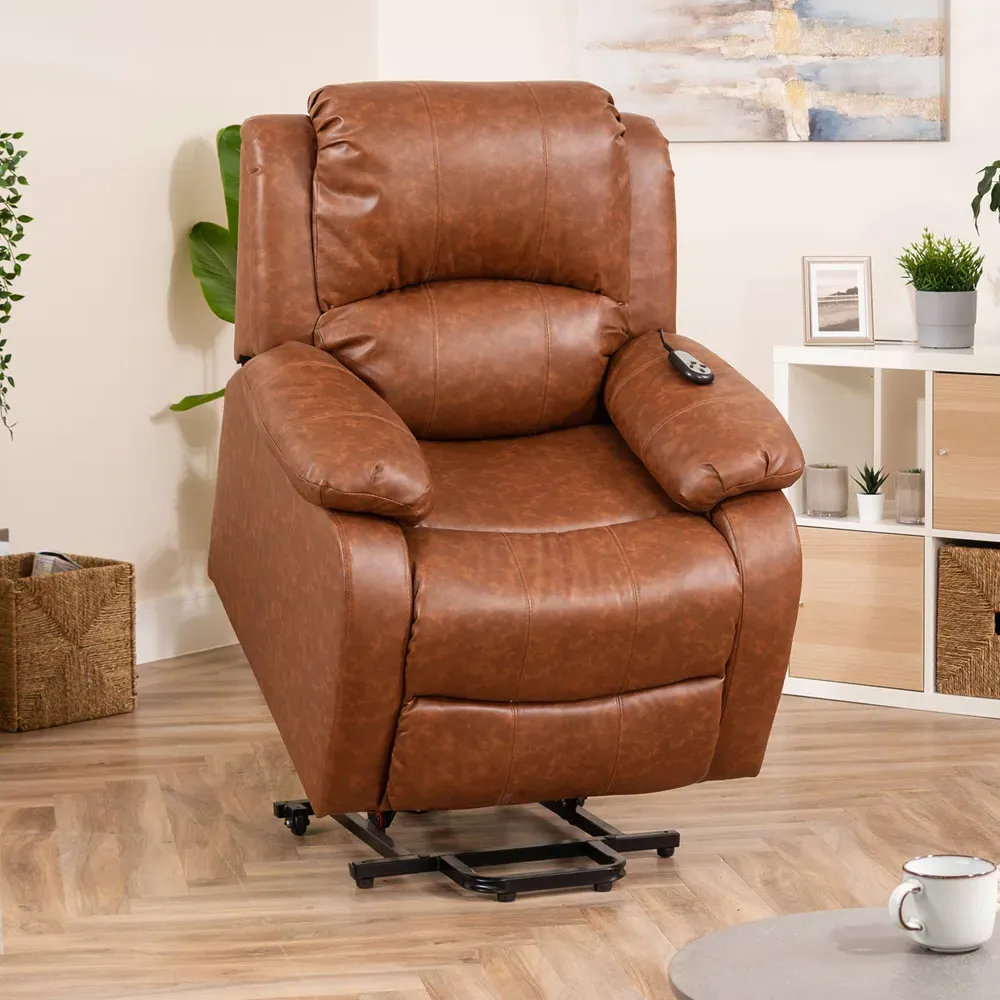 Northfield Dual Motor Riser Recliner Chair with Massage - Tan