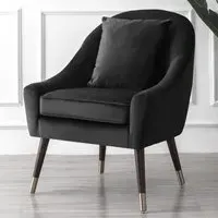Octavia Accent Chair - Black, Velvet