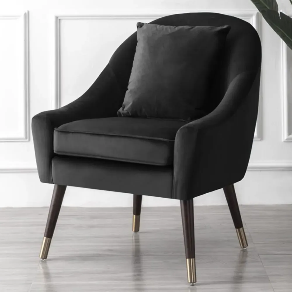 Octavia Accent Chair - Black, Velvet image