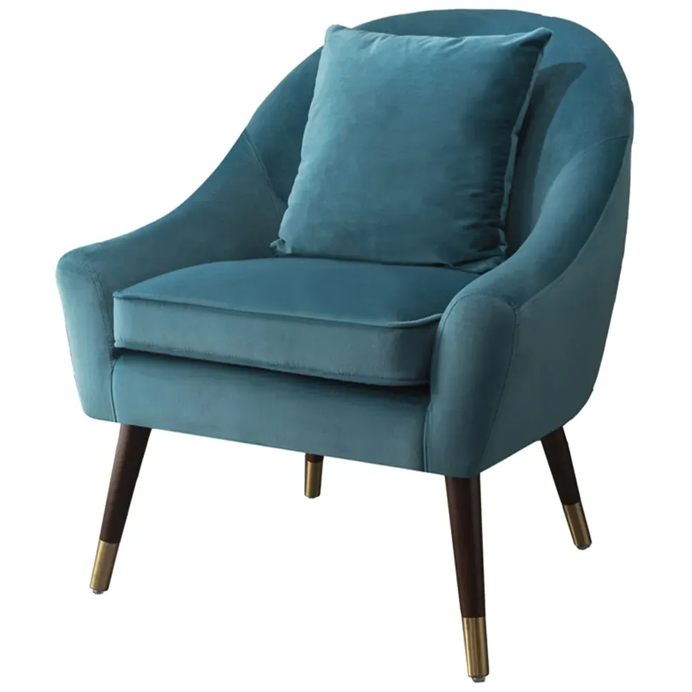 Octavia Accent Chair - Blue, Velvet