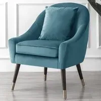 Octavia Accent Chair - Blue, Velvet