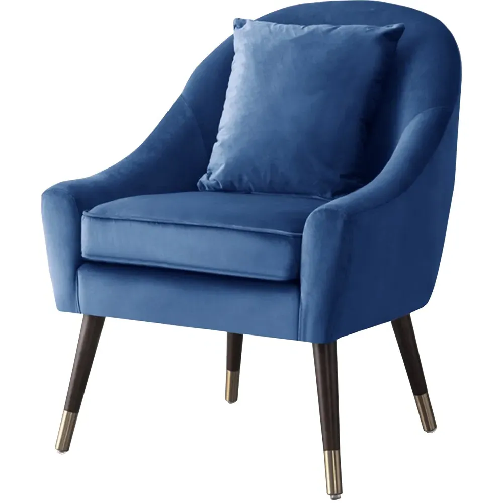 Octavia Accent Chair - Blue, Velvet