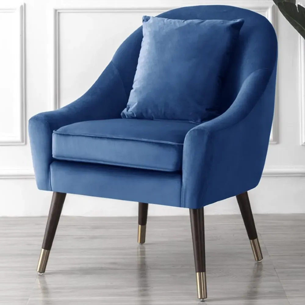 Octavia Accent Chair - Blue, Velvet